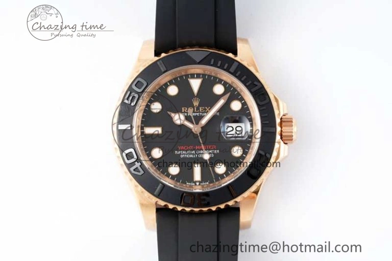 Yacht-Master 126655 Clean 1:1 Best Edition Black Ceramic Bezel on Oysterflex Strap VR3235