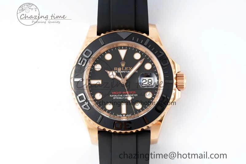 Yacht-Master 126655 Clean 1:1 Best Edition Black Ceramic Bezel on Oysterflex Strap VR3235