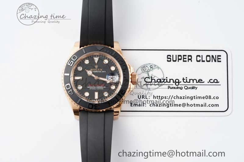 Yacht-Master 126655 Clean 1:1 Best Edition Black Ceramic Bezel on Oysterflex Strap VR3235