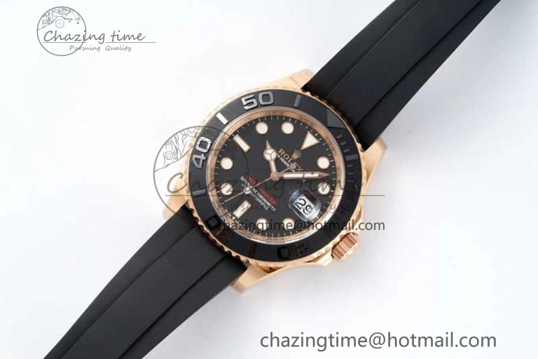 Yacht-Master 126655 Clean 1:1 Best Edition Black Ceramic Bezel on Oysterflex Strap VR3235