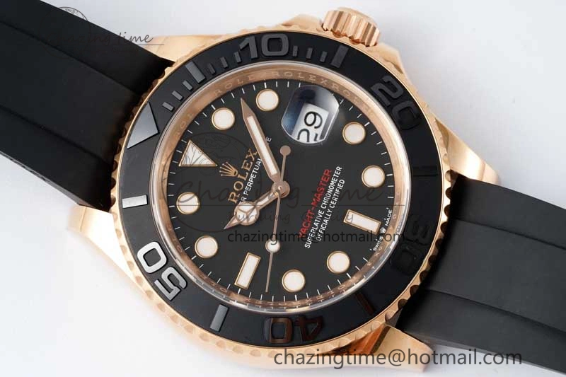 Yacht-Master 126655 Clean 1:1 Best Edition Black Ceramic Bezel on Oysterflex Strap VR3235