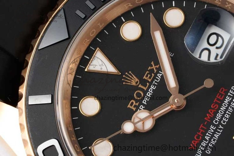 Yacht-Master 126655 Clean 1:1 Best Edition Black Ceramic Bezel on Oysterflex Strap VR3235