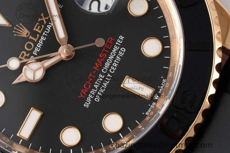 Yacht-Master 126655 Clean 1:1 Best Edition Black Ceramic Bezel on Oysterflex Strap VR3235