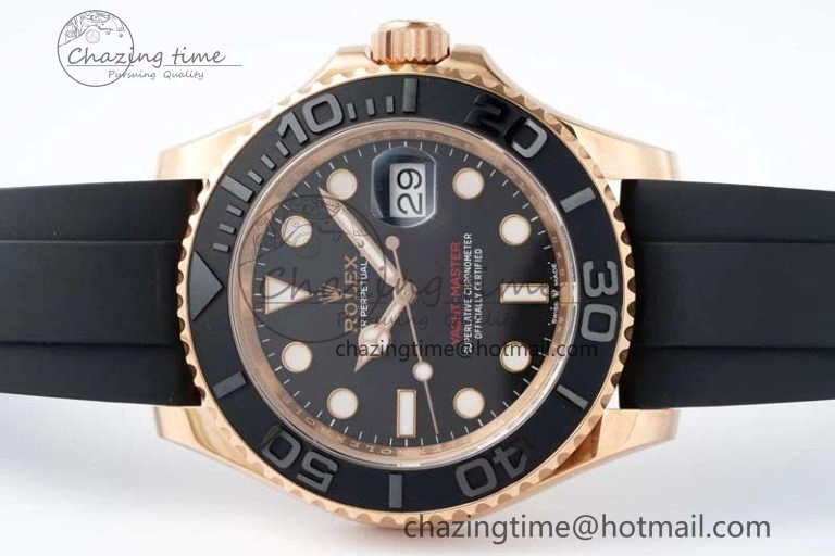 Yacht-Master 126655 Clean 1:1 Best Edition Black Ceramic Bezel on Oysterflex Strap VR3235