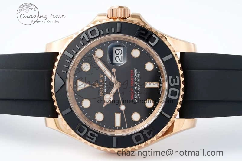 Yacht-Master 126655 Clean 1:1 Best Edition Black Ceramic Bezel on Oysterflex Strap VR3235