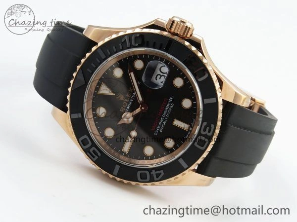 Yacht-Master 126655 HGF 904L Steel 1:1 Best Edition Black Dial on Oysterflex Strap VR3235