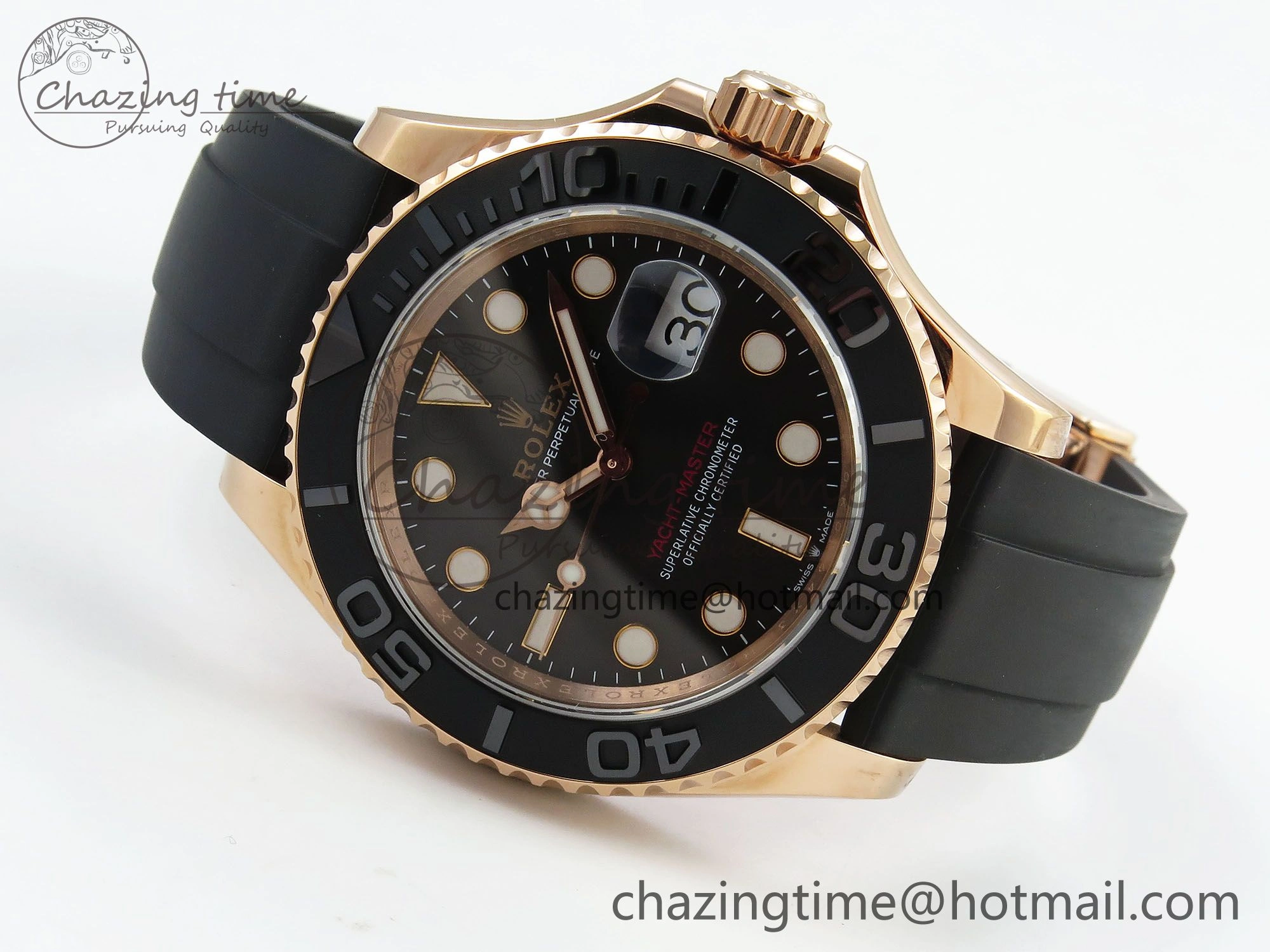 Yacht-Master 126655 HGF 904L Steel 1:1 Best Edition Black Dial on Oysterflex Strap VR3235