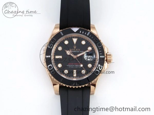 Yacht-Master 126655 HGF 904L Steel 1:1 Best Edition Black Dial on Oysterflex Strap VR3235