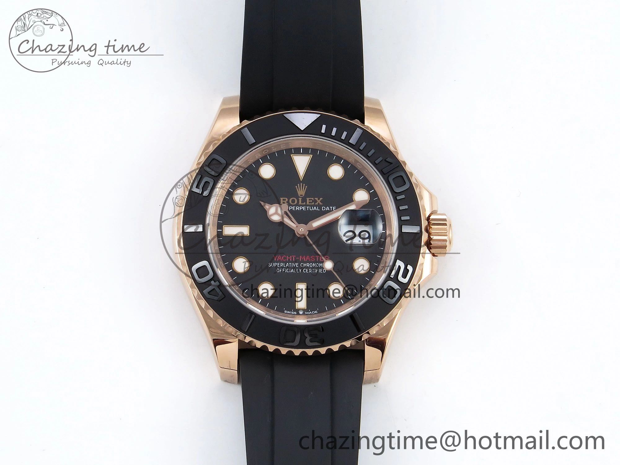 Yacht-Master 126655 HGF 904L Steel 1:1 Best Edition Black Dial on Oysterflex Strap VR3235