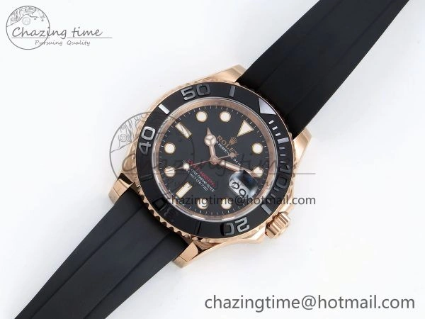 Yacht-Master 126655 HGF 904L Steel 1:1 Best Edition Black Dial on Oysterflex Strap VR3235