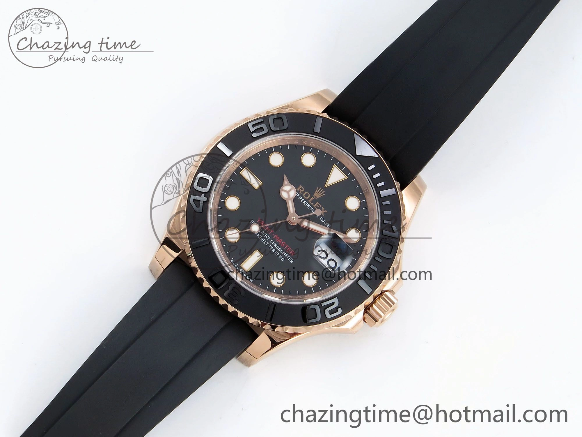 Yacht-Master 126655 HGF 904L Steel 1:1 Best Edition Black Dial on Oysterflex Strap VR3235