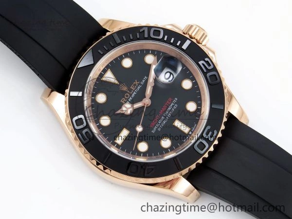 Yacht-Master 126655 HGF 904L Steel 1:1 Best Edition Black Dial on Oysterflex Strap VR3235