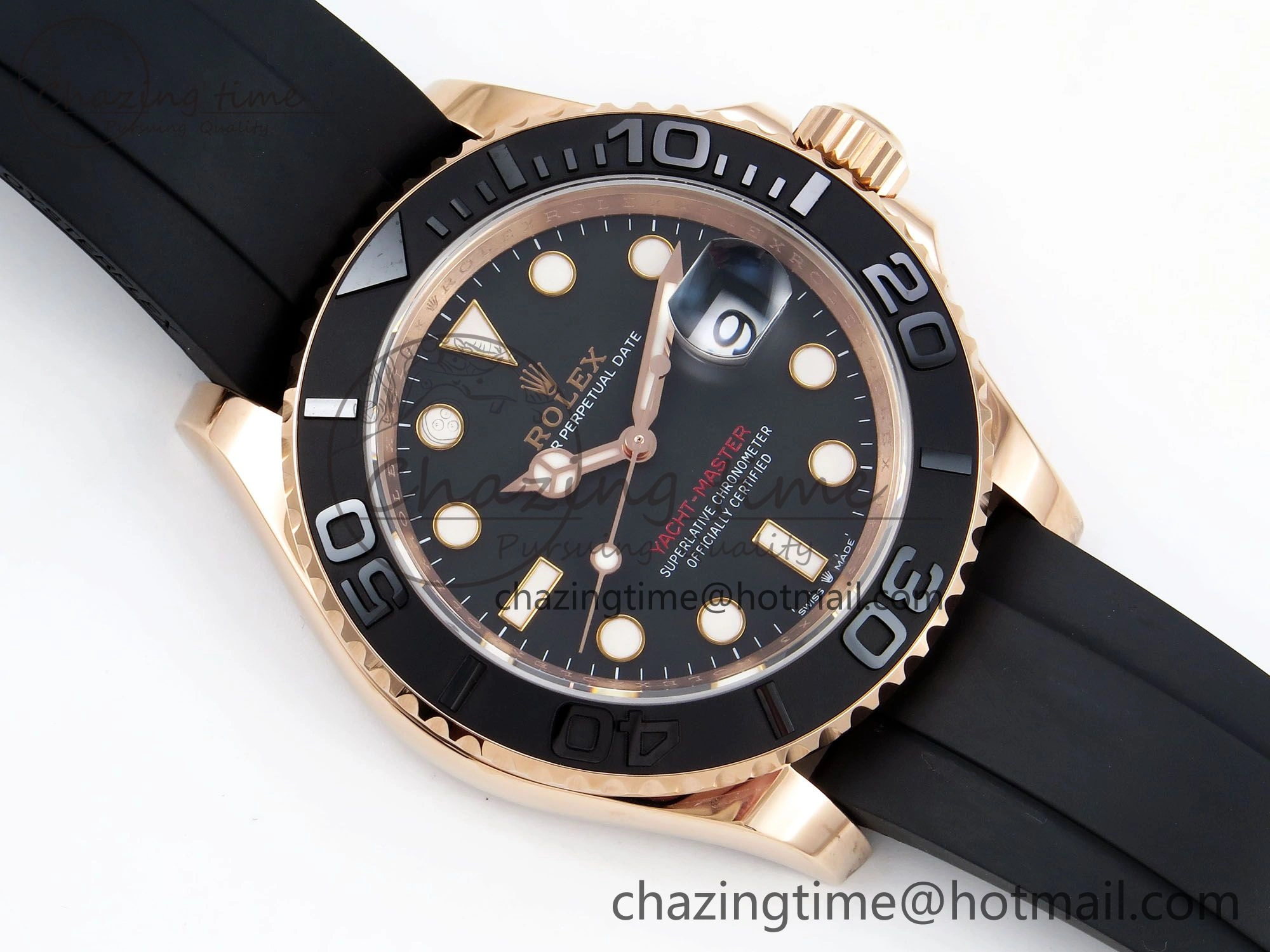 Yacht-Master 126655 HGF 904L Steel 1:1 Best Edition Black Dial on Oysterflex Strap VR3235
