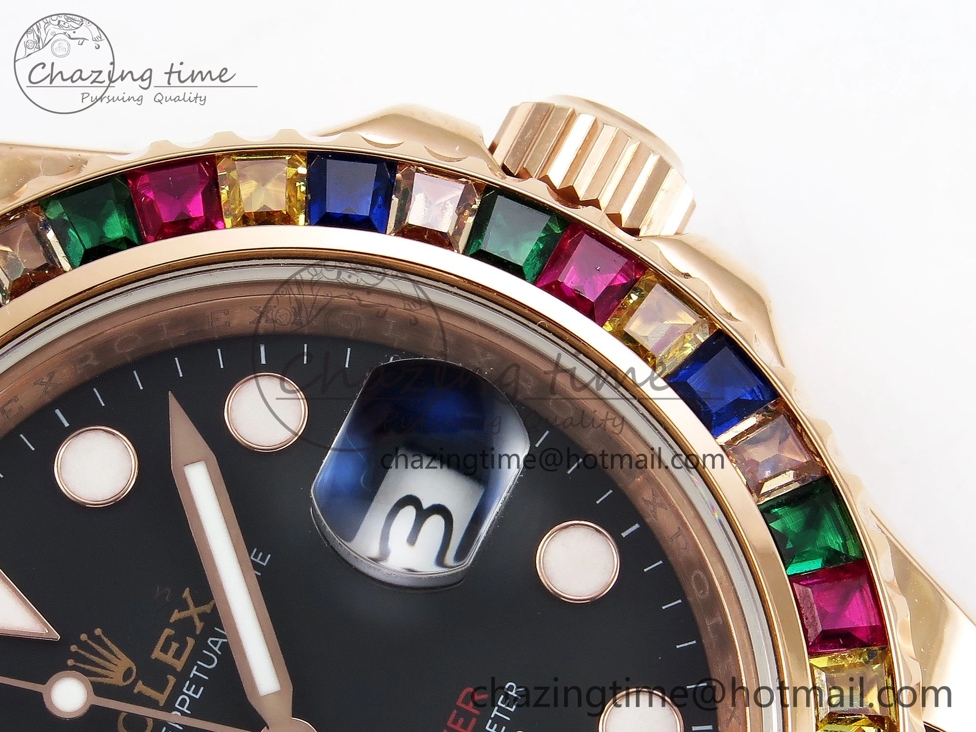 Yacht-Master 126655 KF 1:1 Best Edition Rainbow Bezel RG Wrapped on Oysterflex Strap VR3235 (Gen Weight)