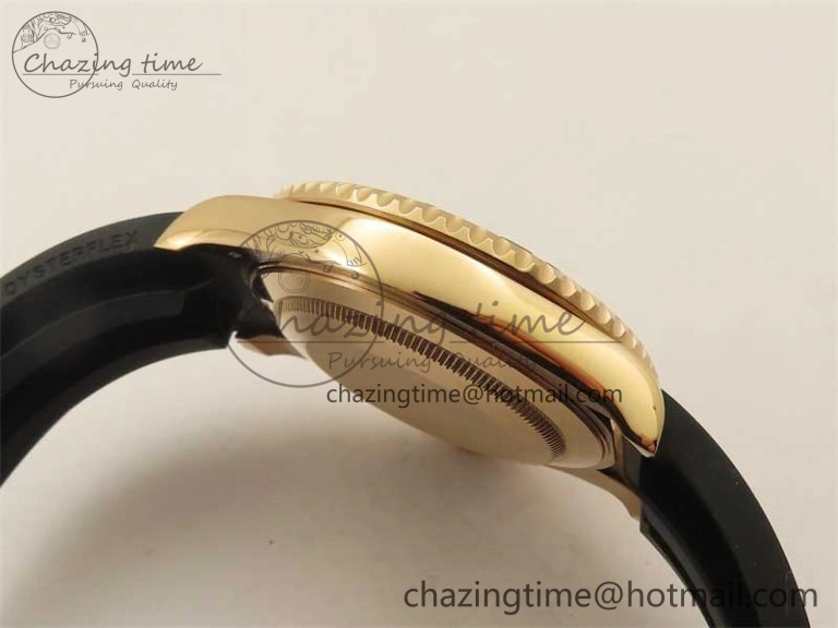 Yacht-Master 126655 RG 3EF 1:1 Best Edition Black Ceramic Bezel on Black Rubber Strap VS3235