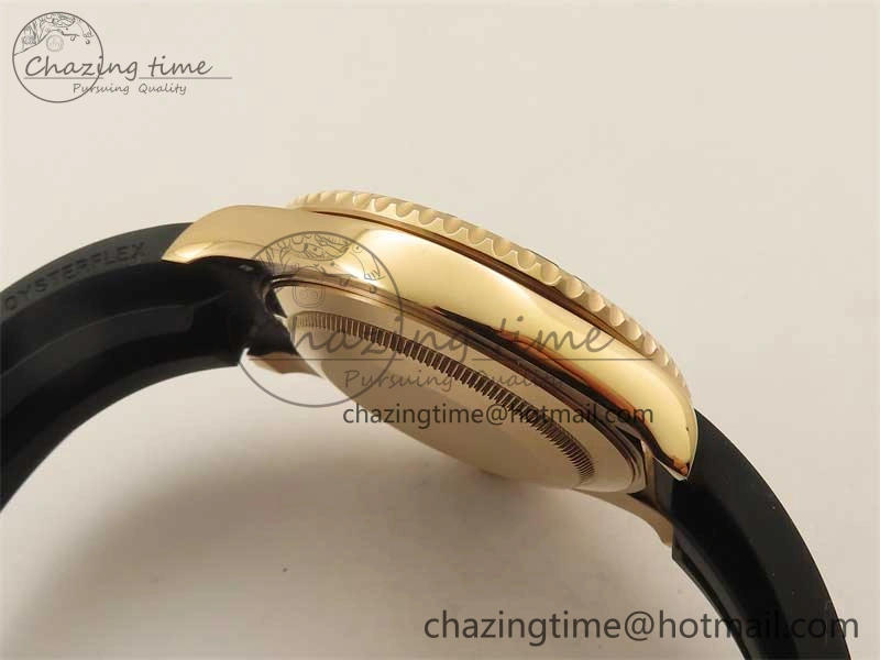 Yacht-Master 126655 RG 3EF 1:1 Best Edition Black Ceramic Bezel on Black Rubber Strap VS3235