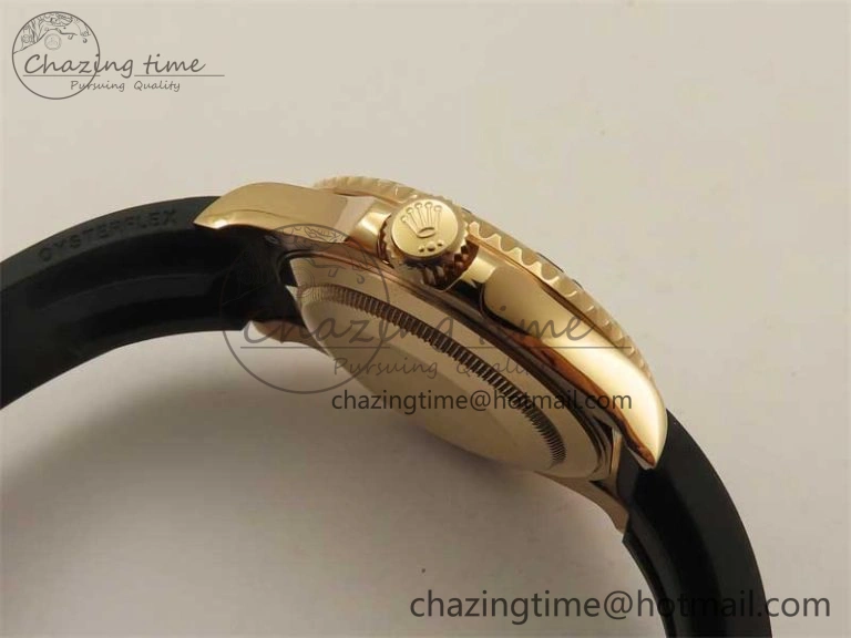 Yacht-Master 126655 RG 3EF 1:1 Best Edition Black Ceramic Bezel on Black Rubber Strap VS3235