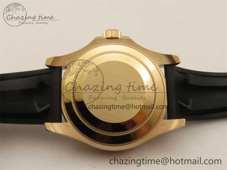 Yacht-Master 126655 RG 3EF 1:1 Best Edition Black Ceramic Bezel on Black Rubber Strap VS3235
