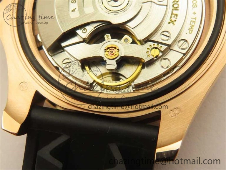 Yacht-Master 126655 RG 3EF 1:1 Best Edition Black Ceramic Bezel on Black Rubber Strap VS3235