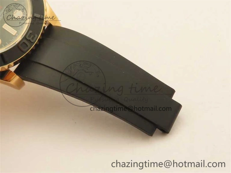 Yacht-Master 126655 RG 3EF 1:1 Best Edition Black Ceramic Bezel on Black Rubber Strap VS3235