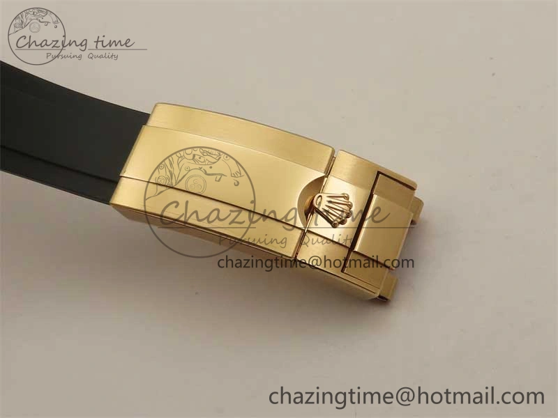 Yacht-Master 126655 RG 3EF 1:1 Best Edition Black Ceramic Bezel on Black Rubber Strap VS3235