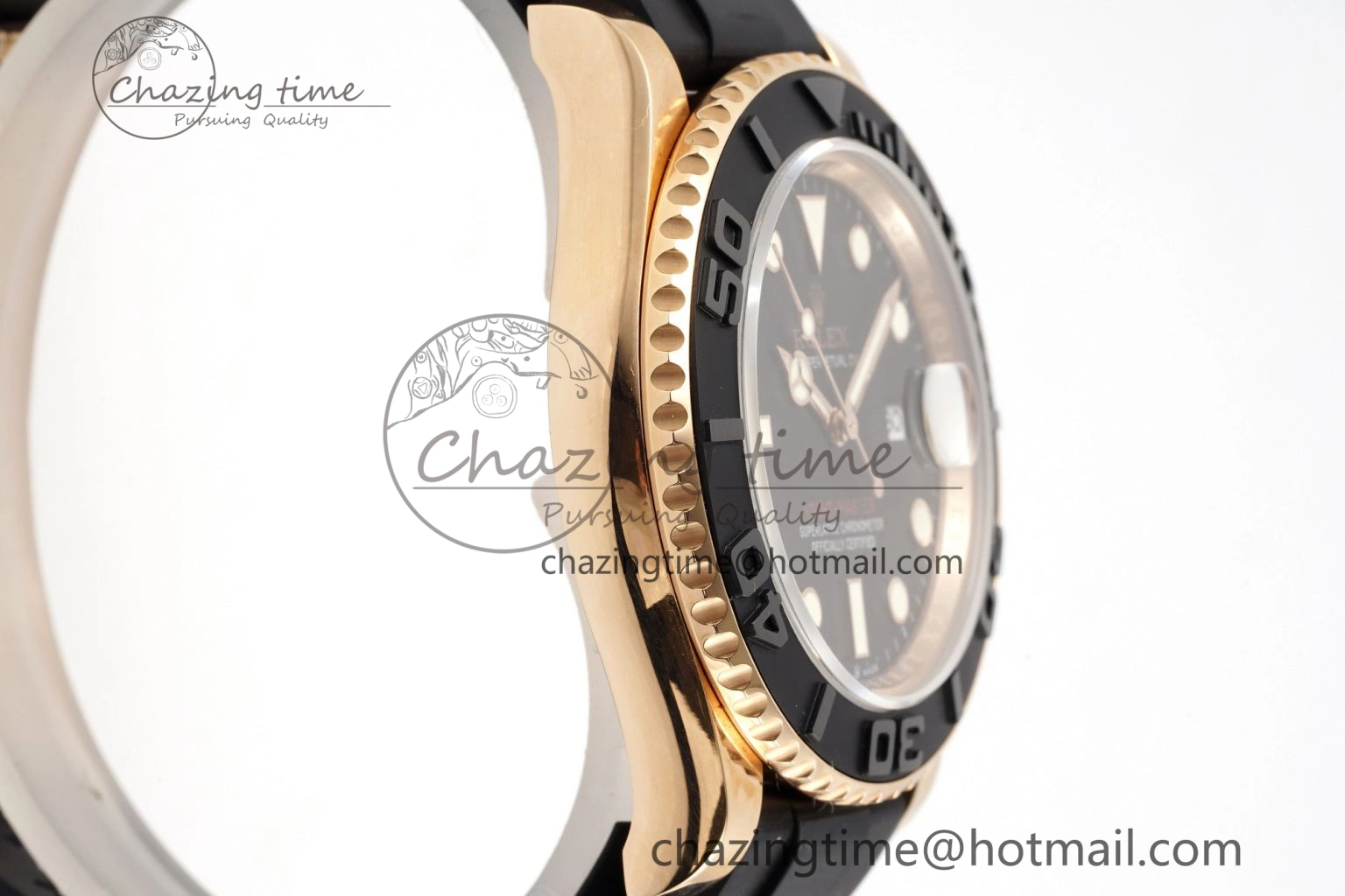 Yacht-Master 126655 RG APSF Best Edition Black Dial on Black Rubber Strap A3235