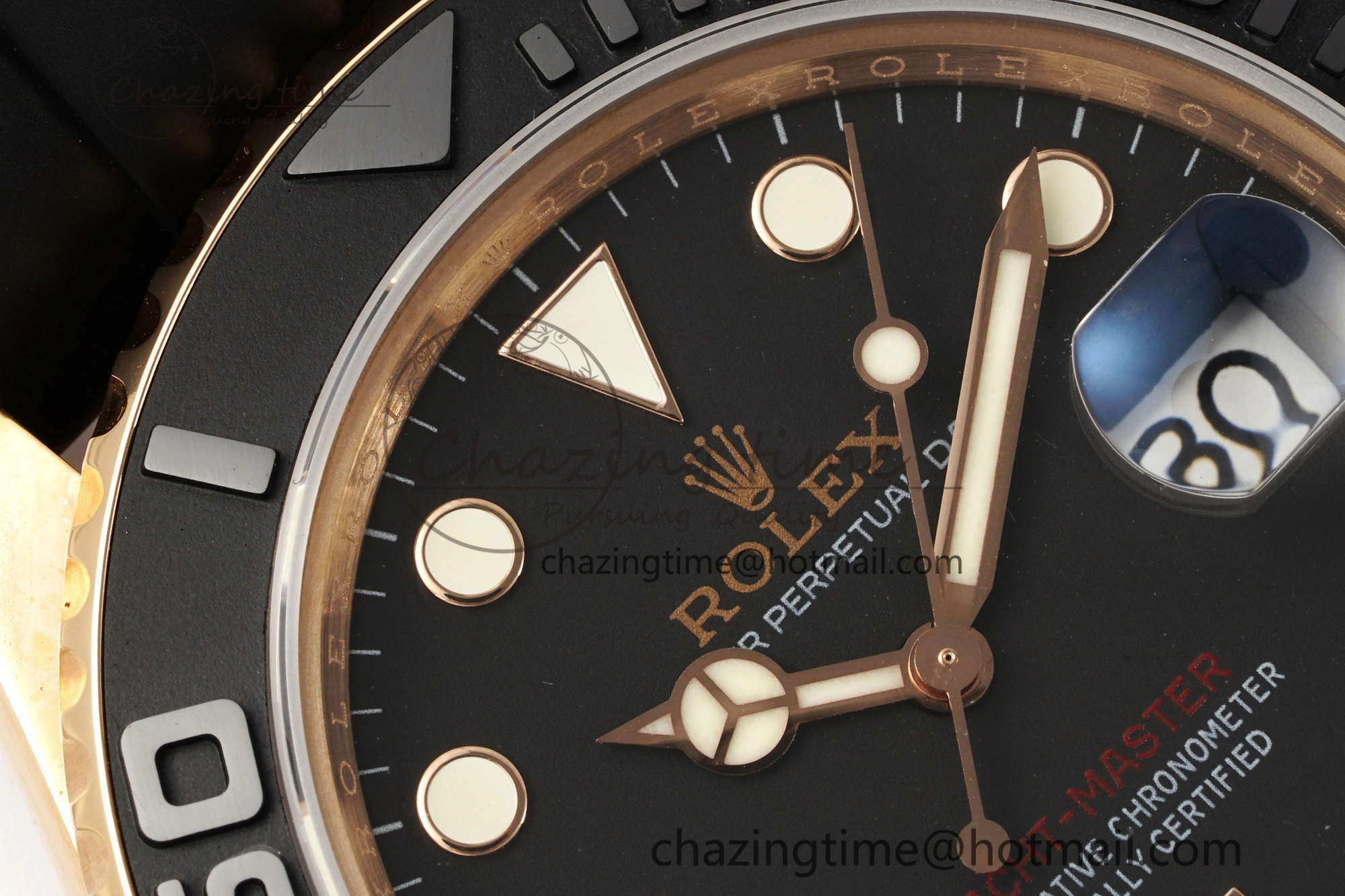 Yacht-Master 126655 RG APSF Best Edition Black Dial on Black Rubber Strap A3235