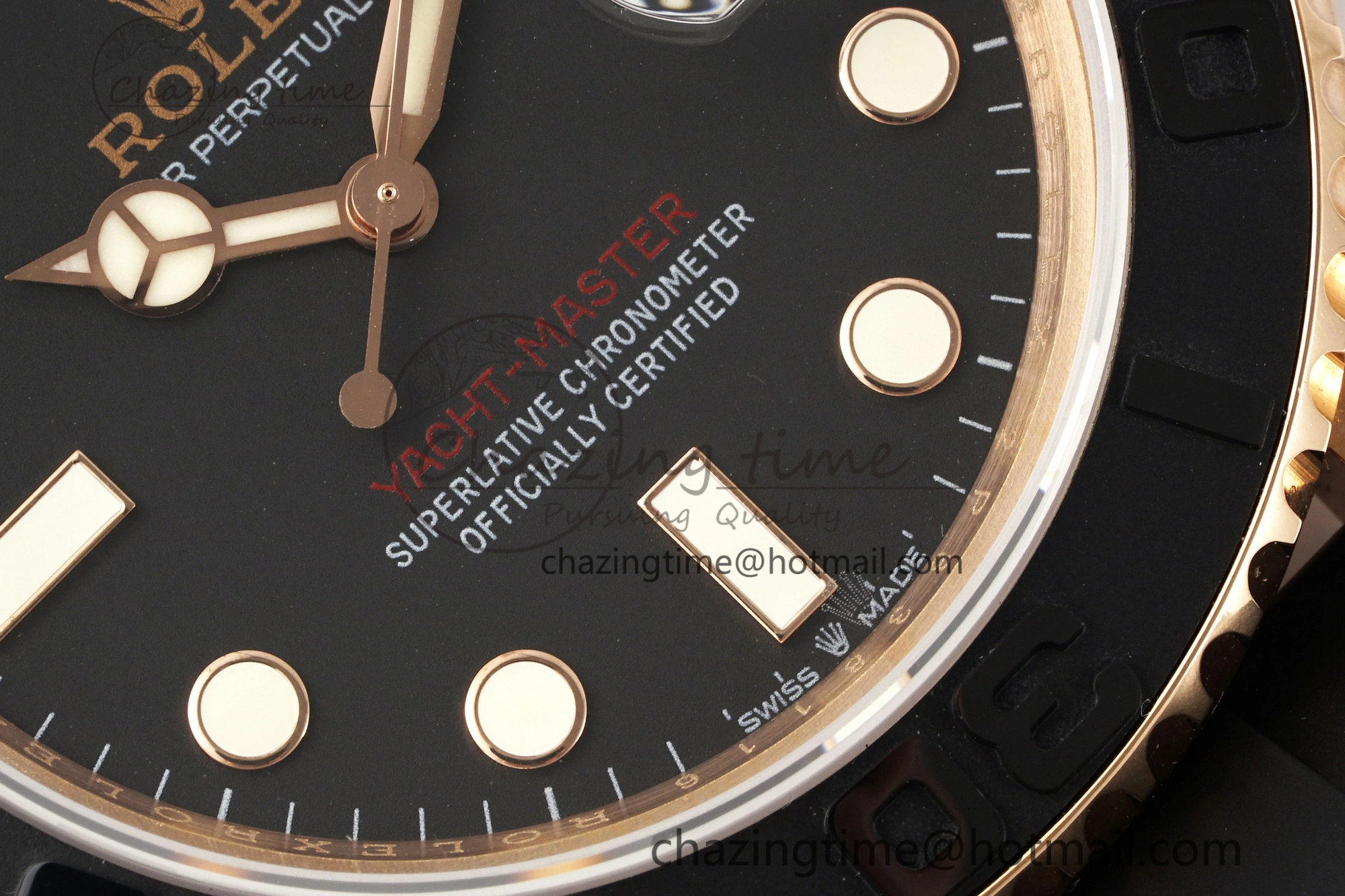 Yacht-Master 126655 RG APSF Best Edition Black Dial on Black Rubber Strap A3235