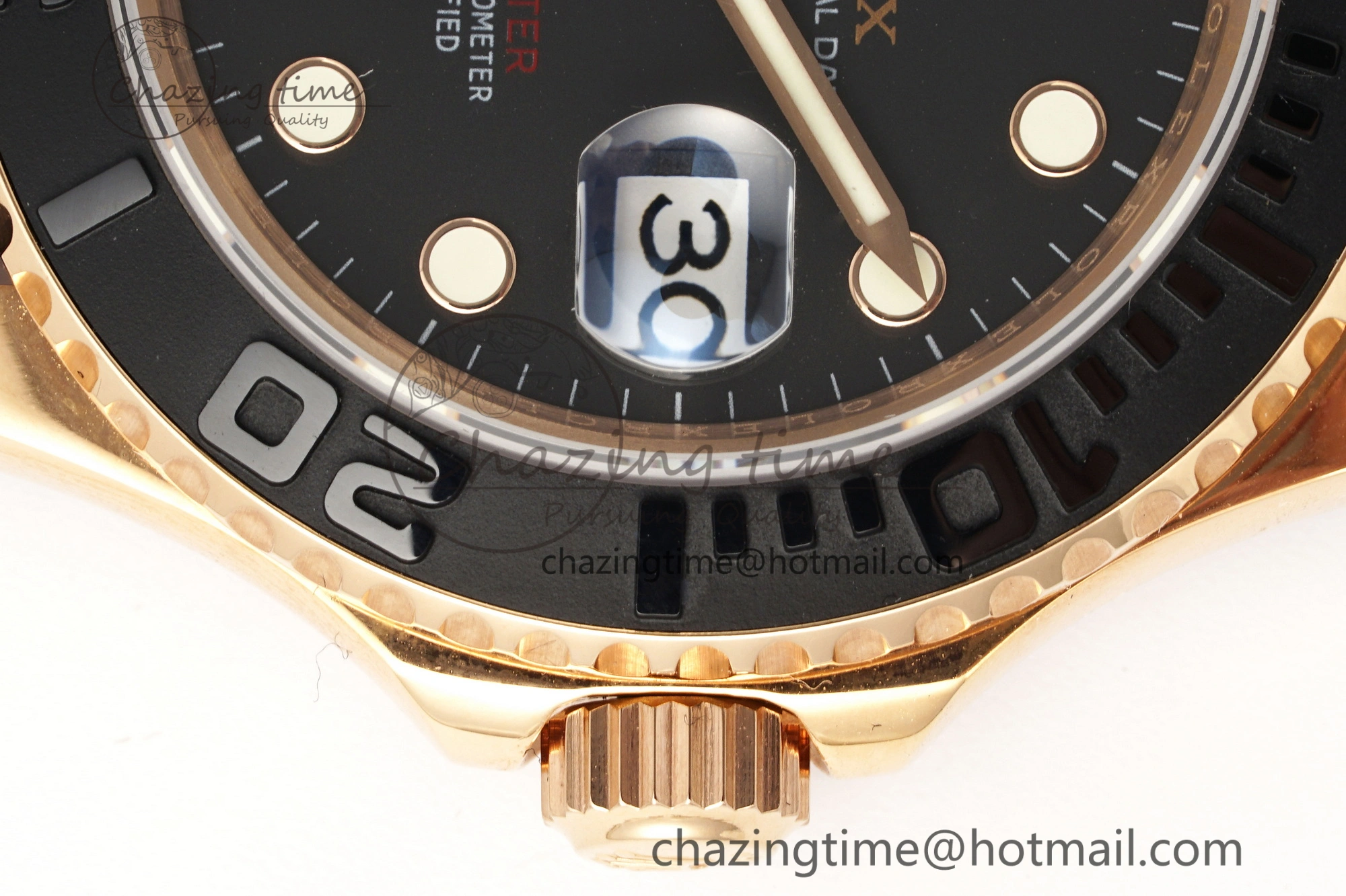 Yacht-Master 126655 RG APSF Best Edition Black Dial on Black Rubber Strap A3235
