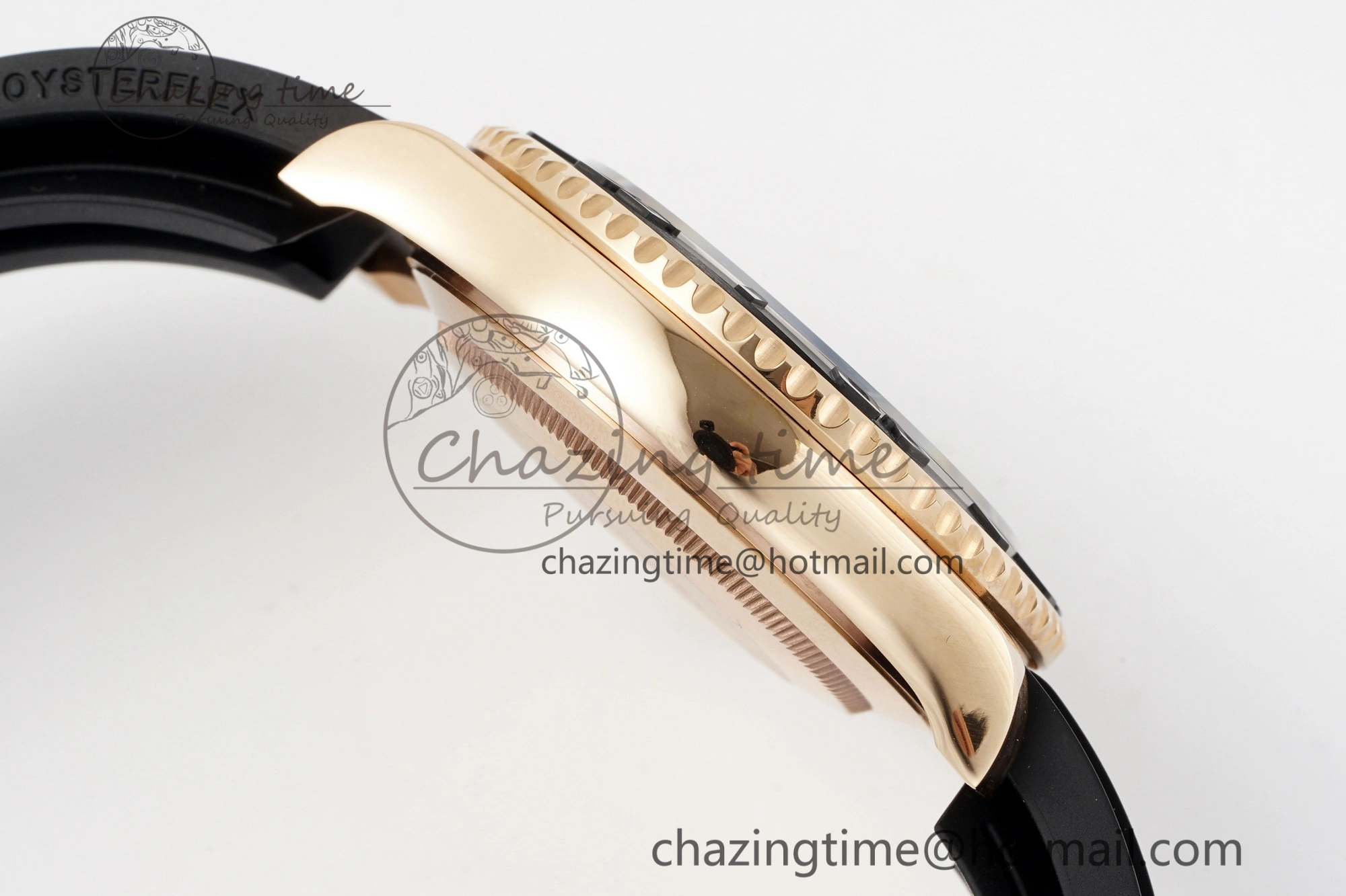 Yacht-Master 126655 RG APSF Best Edition Black Dial on Black Rubber Strap A3235