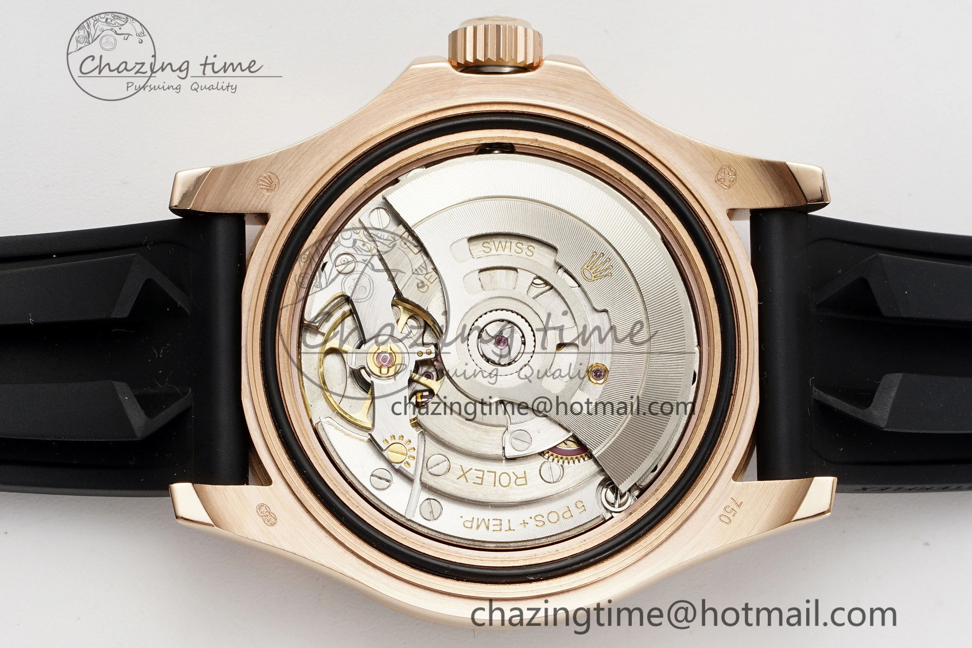 Yacht-Master 126655 RG APSF Best Edition Black Dial on Black Rubber Strap A3235