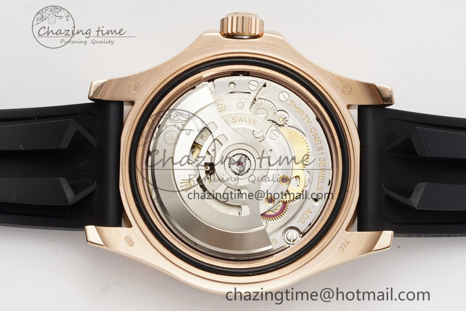 Yacht-Master 126655 RG APSF Best Edition Black Dial on Black Rubber Strap A3235