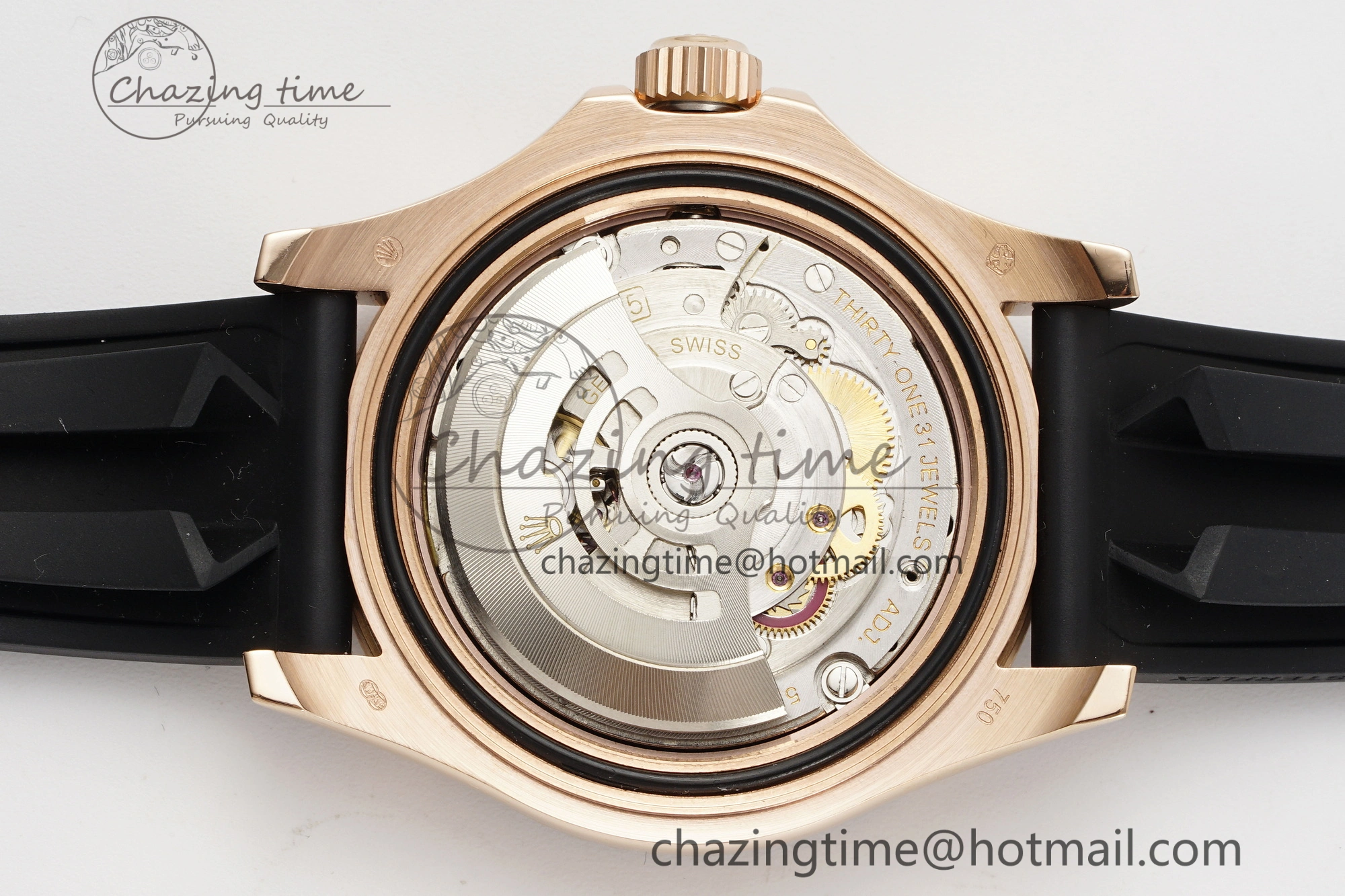 Yacht-Master 126655 RG APSF Best Edition Black Dial on Black Rubber Strap A3235