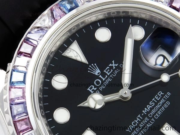 Yacht-Master 226659 KF 1:1 Best Edition Diamonds Bezel WG Wrapped on Oysterflex Strap VR3235 (Gen Weight)