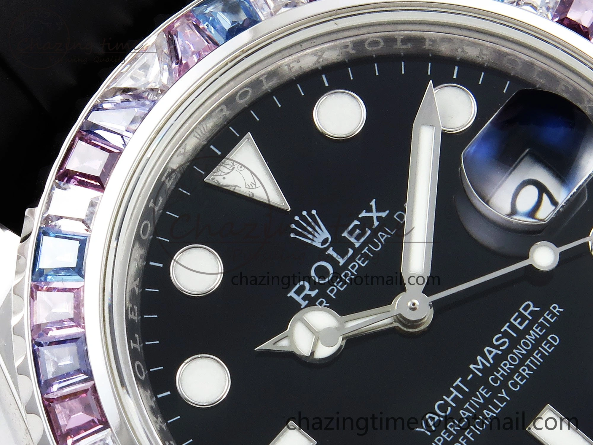 Yacht-Master 226659 KF 1:1 Best Edition Diamonds Bezel WG Wrapped on Oysterflex Strap VR3235 (Gen Weight)