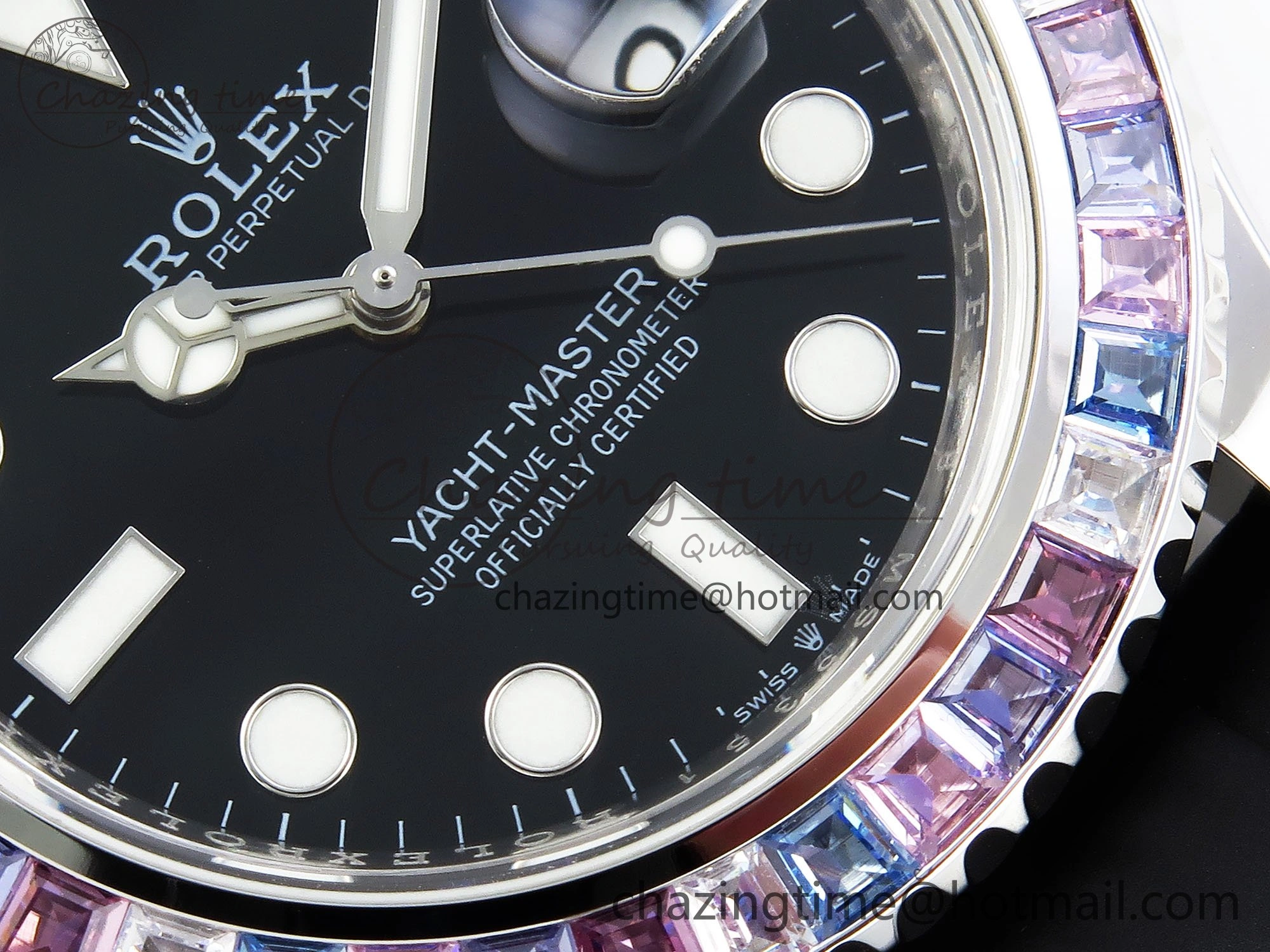 Yacht-Master 226659 KF 1:1 Best Edition Diamonds Bezel WG Wrapped on Oysterflex Strap VR3235 (Gen Weight)