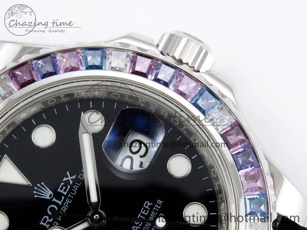 Yacht-Master 226659 KF 1:1 Best Edition Diamonds Bezel WG Wrapped on Oysterflex Strap VR3235 (Gen Weight)