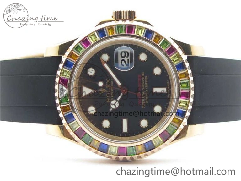 Yacht-Master 40 116695SATS Bp Maker Best Edition Black Dial on Rubber Strap SA3135