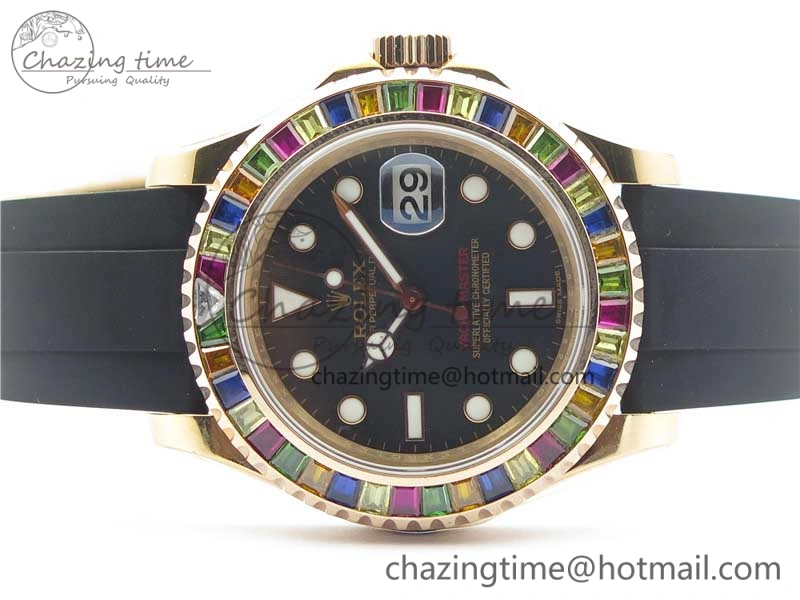 Yacht-Master 40 116695SATS Bp Maker Best Edition Black Dial on Rubber Strap SA3135