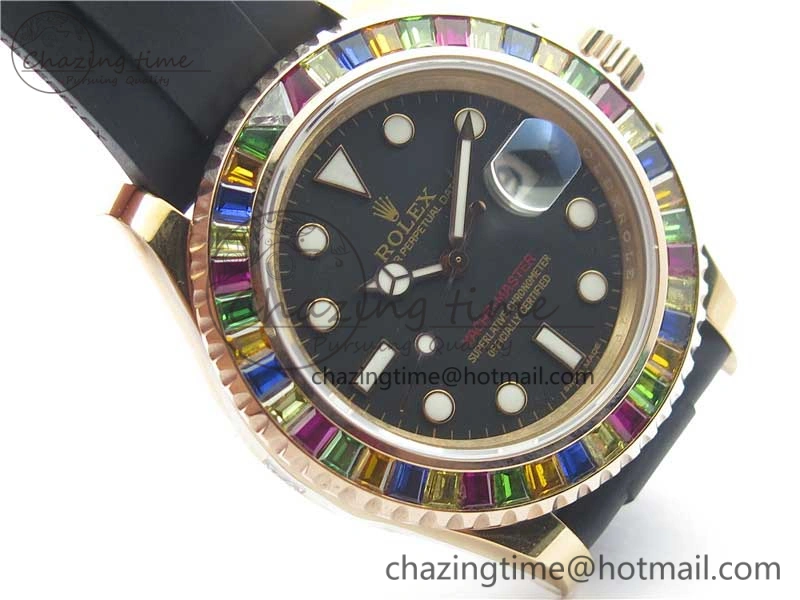 Yacht-Master 40 116695SATS Bp Maker Best Edition Black Dial on Rubber Strap SA3135