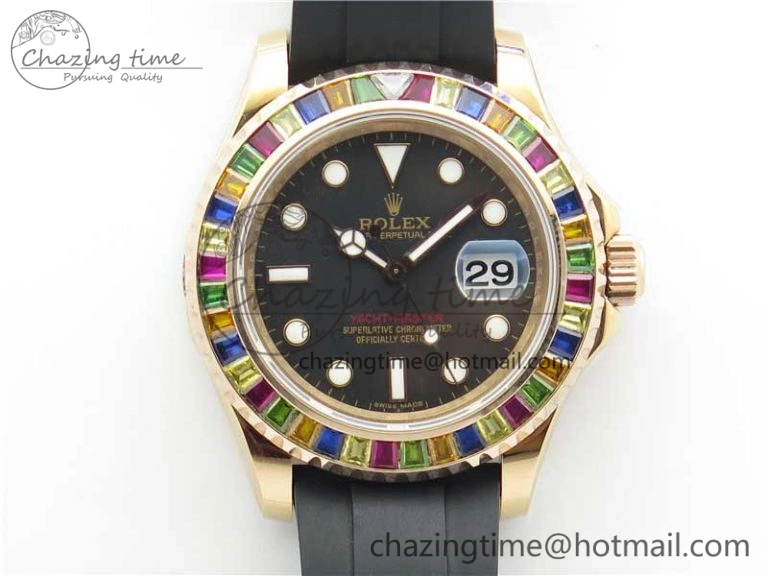 Yacht-Master 40 116695SATS Bp Maker Best Edition Black Dial on Rubber Strap SA3135