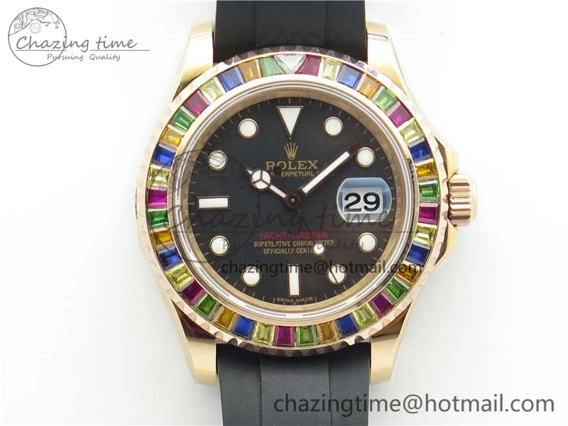 Yacht-Master 40 116695SATS Bp Maker Best Edition Black Dial on Rubber Strap SA3135