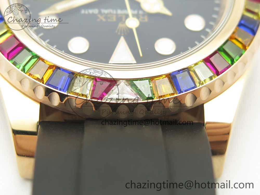 Yacht-Master 40 116695SATS Noob 1:1 Best Edition 904L Case On Black Rubber Strap (Free Extra Strap)