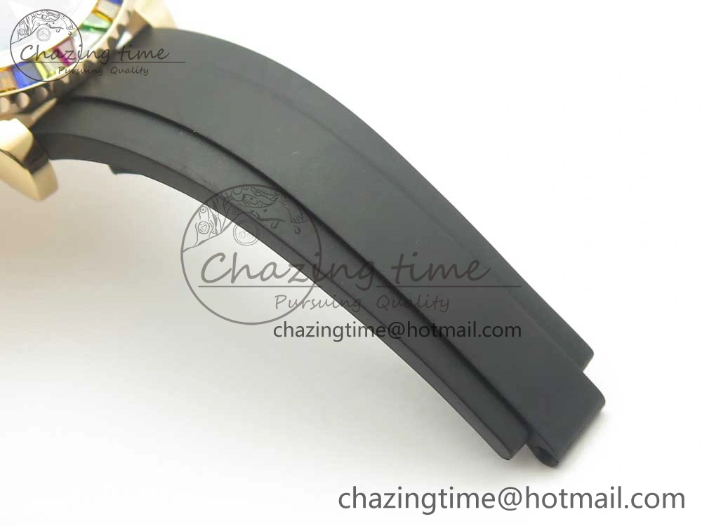 Yacht-Master 40 116695SATS Noob 1:1 Best Edition 904L Case On Black Rubber Strap (Free Extra Strap)