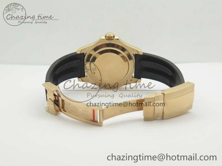 Yacht-Master 40 116695SATS Noob 1:1 Best Edition 904L Case On Black Rubber Strap (Free Extra Strap)