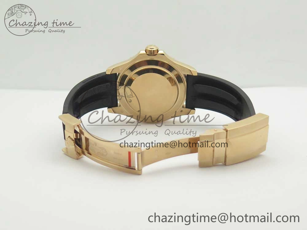 Yacht-Master 40 116695SATS Noob 1:1 Best Edition 904L Case On Black Rubber Strap (Free Extra Strap)