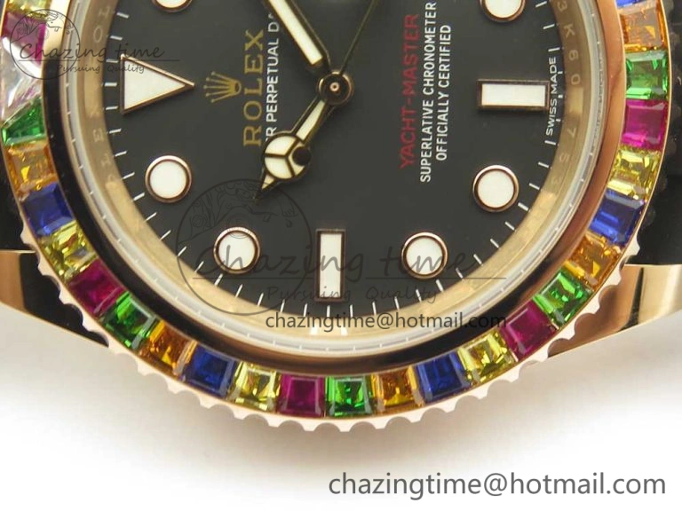 Yacht-Master 40 116695SATS Noob 1:1 Best Edition 904L Case On Black Rubber Strap (Free Extra Strap)