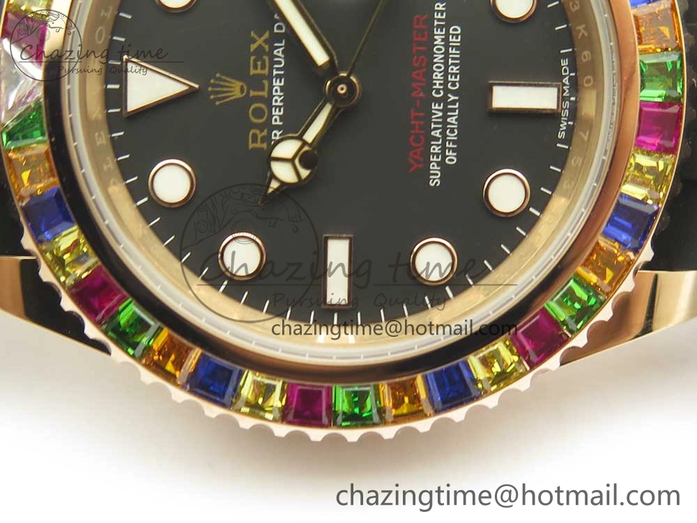 Yacht-Master 40 116695SATS Noob 1:1 Best Edition 904L Case On Black Rubber Strap (Free Extra Strap)