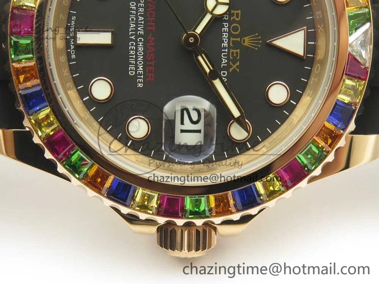 Yacht-Master 40 116695SATS Noob 1:1 Best Edition 904L Case On Black Rubber Strap (Free Extra Strap)