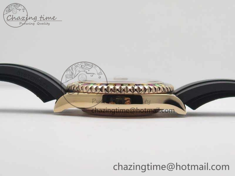 Yacht-Master 40mm 116695SATS BP Maker Best Edition Crystal Bezel On Black Rubber Strap Swiss ETA2824